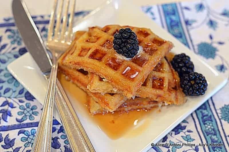 Sweet Potato Cardamom Dessert Waffles
