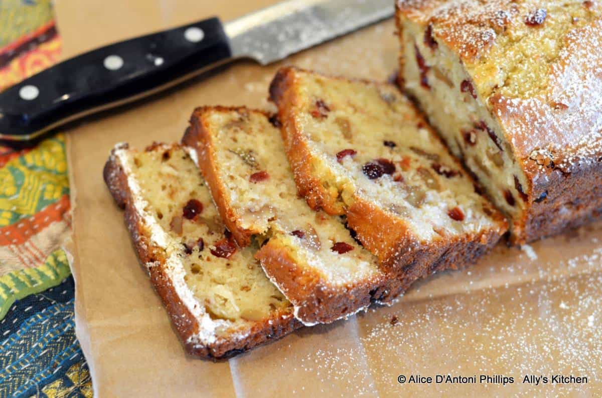Applesauce Coconut Cranberry Walnut Bread