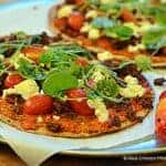 Buffalo Chorizo Flatbread Pizza with Charred Red Bells and Scallion Sauce